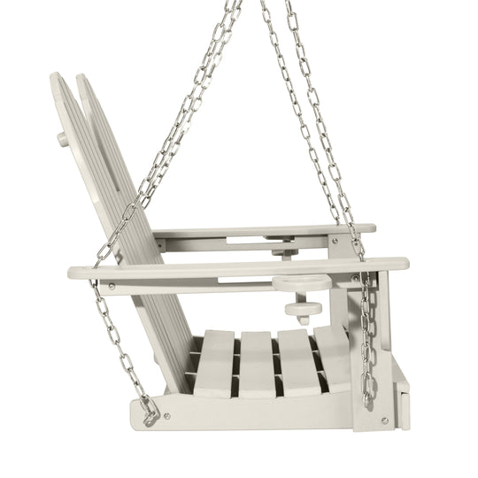 St. Augustine 4ft Outdoor HDPE Poly Farmhouse Hanging Porch Swing With Cup Holders