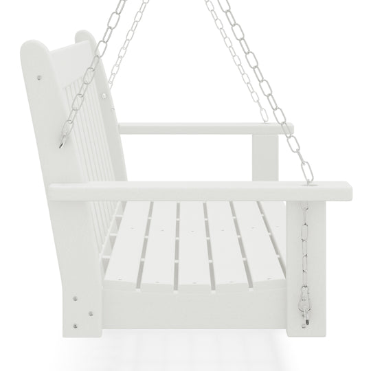 Malibu Outdoor Patio HDPE Hanging Front Porch Swing Bench