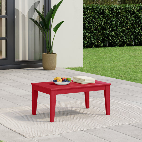 Malibu Low Outdoor HDPE Patio Rectangle Coffee Table