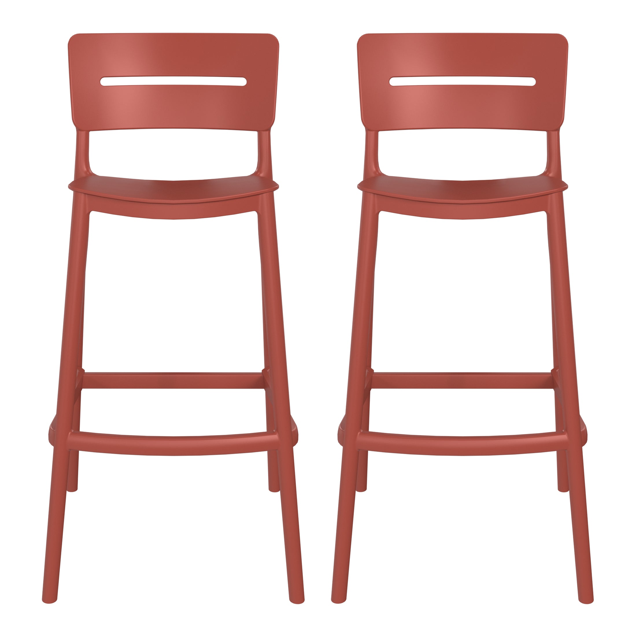 Playa Stackable Polypropylene Resin Plastic Outdoor Patio Bar Stools (Set of 2)