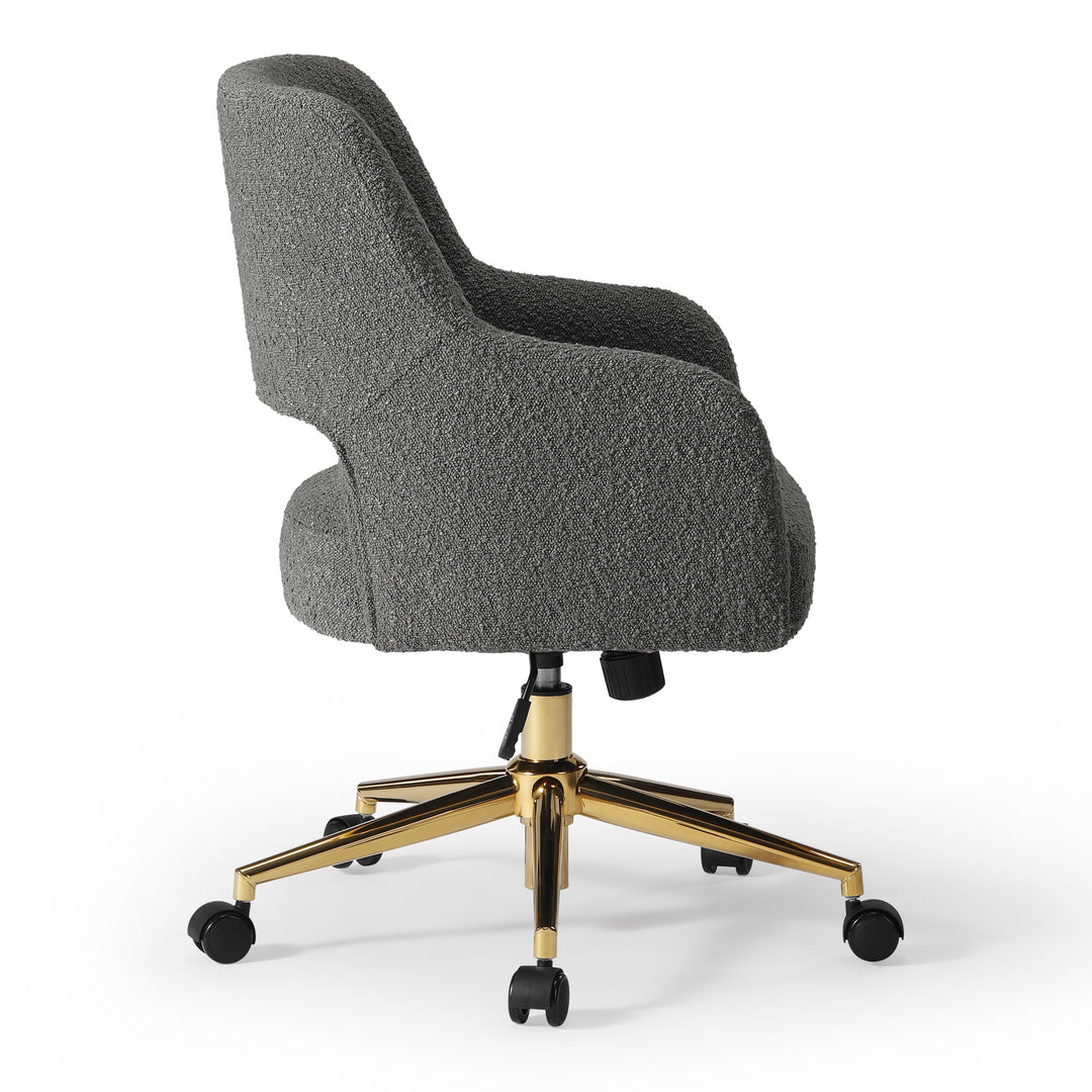 Genevieve Mid-Century Modern Swivel Office Vanity Chair with Wheels