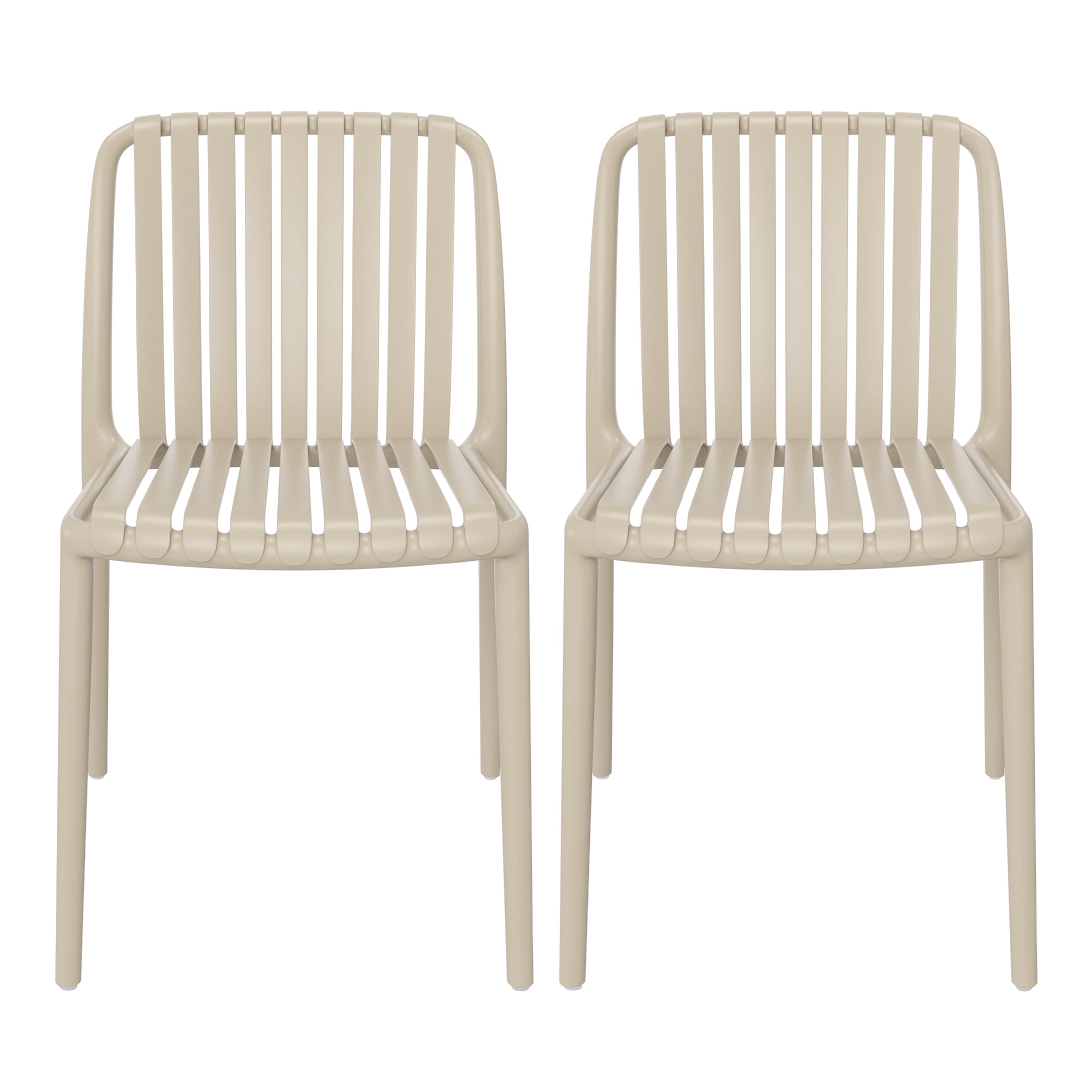 Playa Outdoor Stackable Polypropylene Plastic Dining Side Chairs (Set of 2)