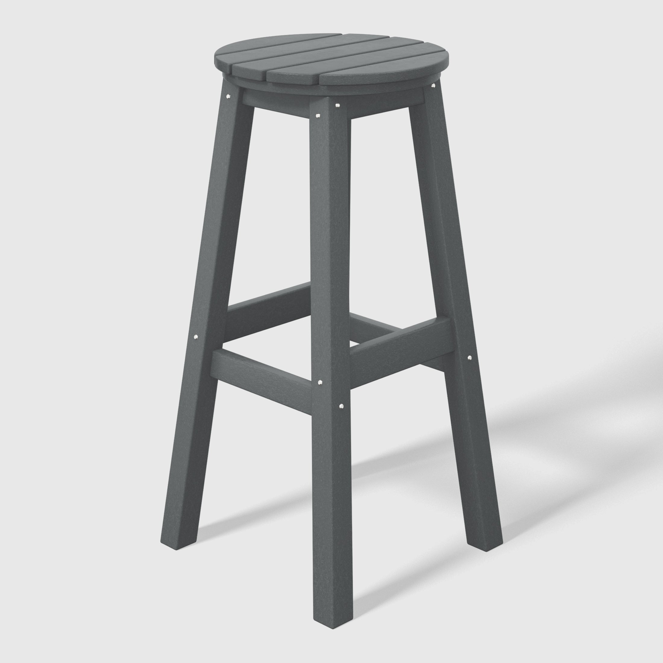 Malibu 29" HDPE Outdoor Patio Round Bar Stool Set of 2