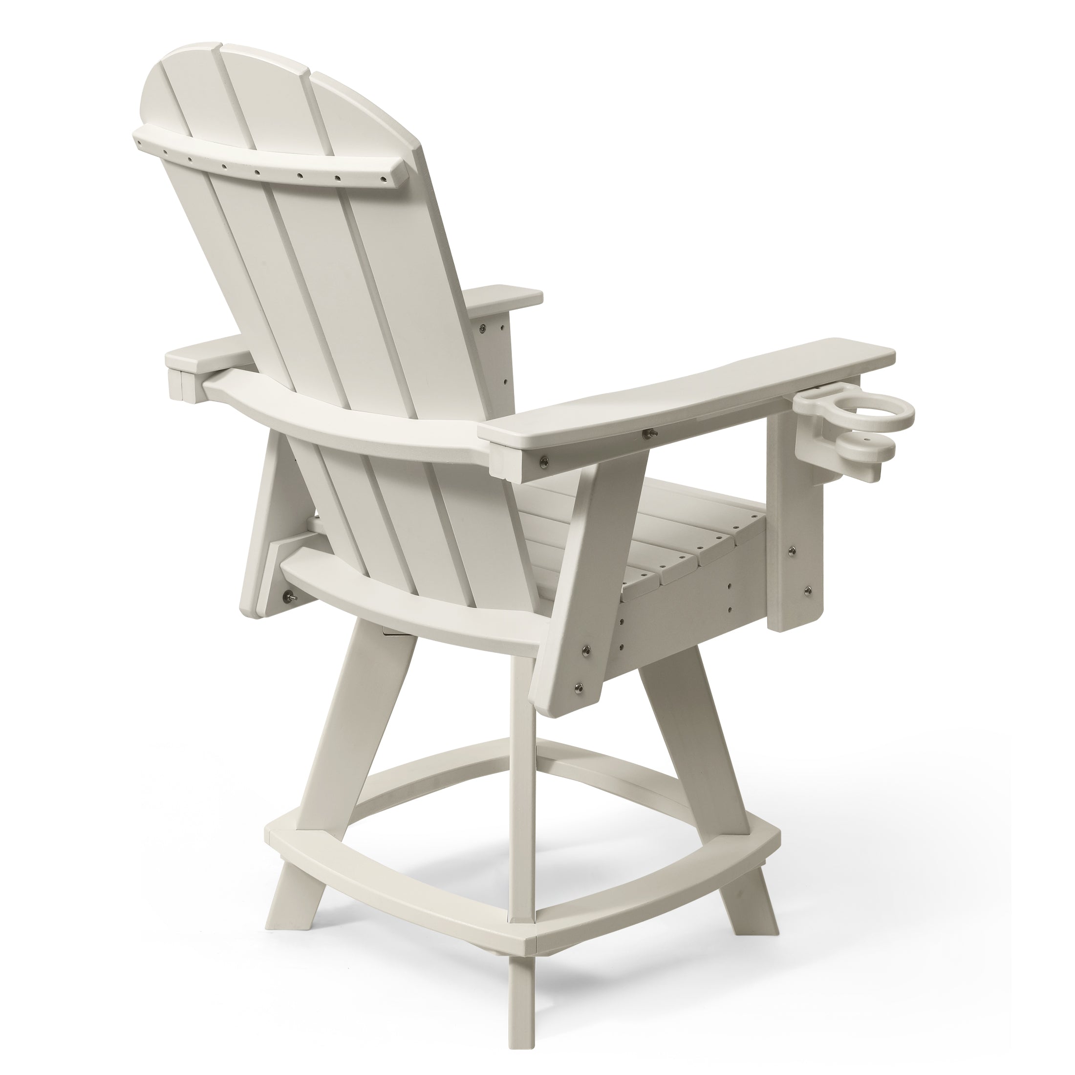 Malibu Outdoor HDPE Adirondack Swivel Counter Height Bar Chair With Cup Holder
