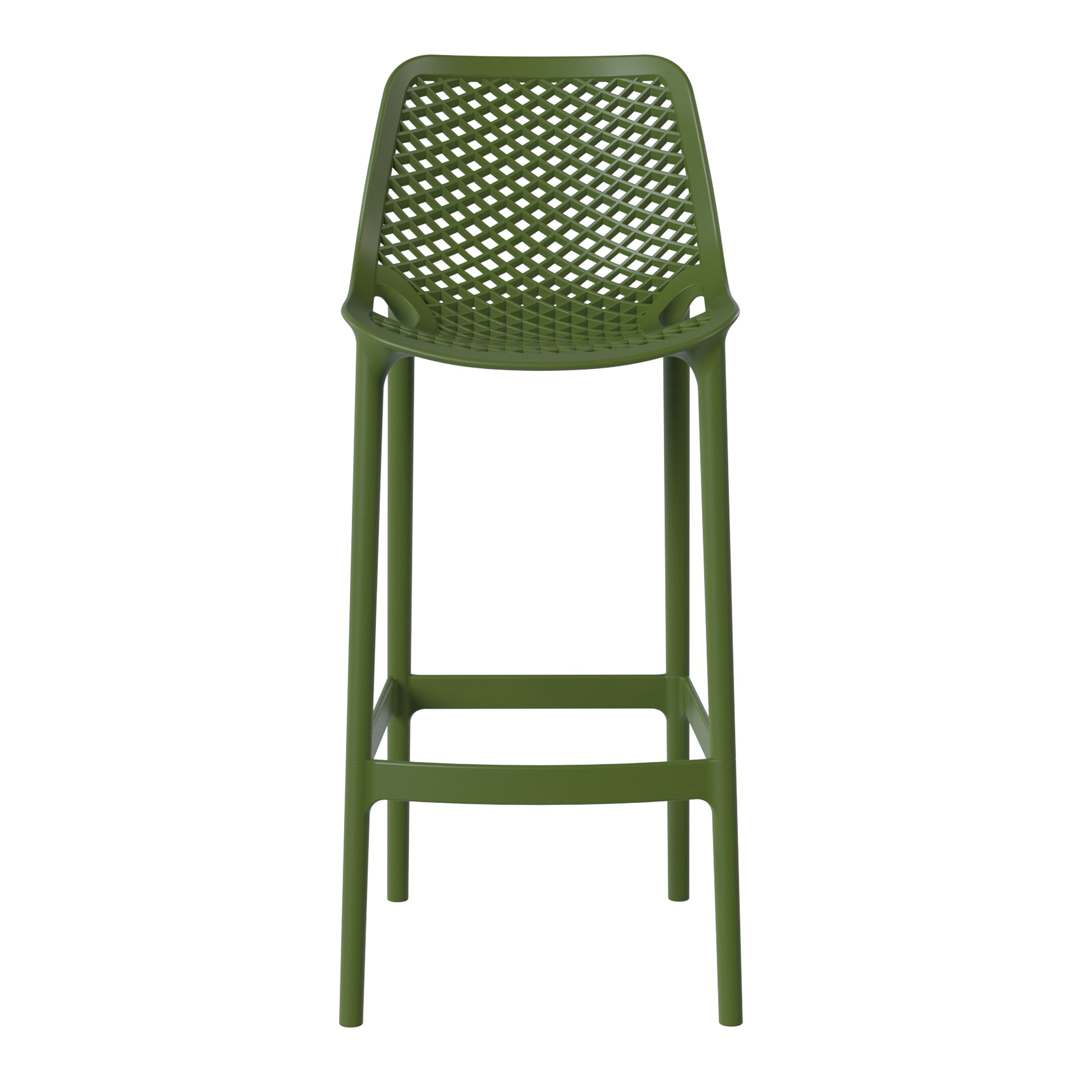 Playa 41.75" Outdoor Modern Polypropylene Plastic Patio Bar Height Stools (Set of 2)