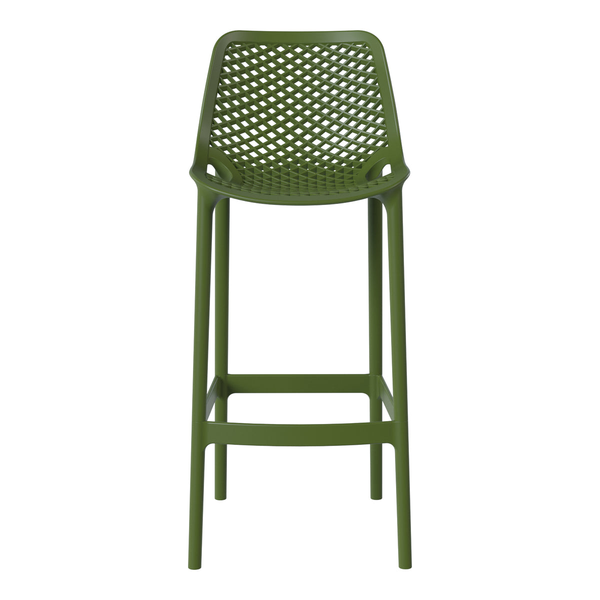Playa 41.75" Outdoor Modern Polypropylene Plastic Patio Bar Height Stools (Set of 2)