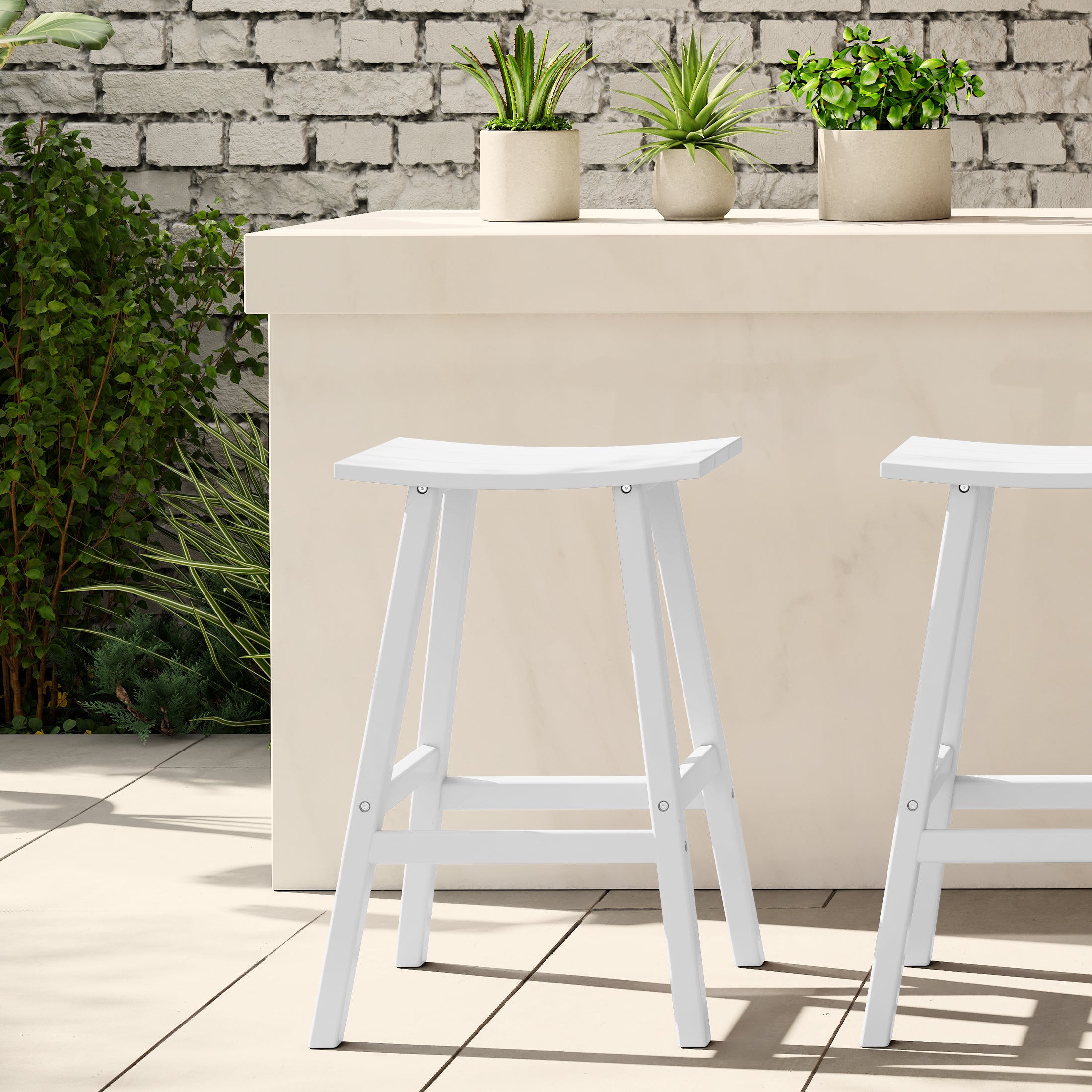 Malibu 29" HDPE Outdoor Patio Bar Height Bar Stool