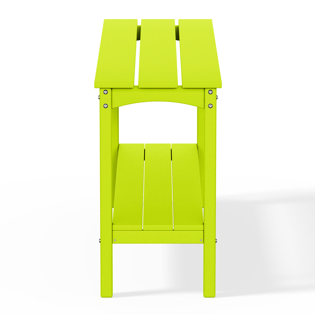 Malibu 55" Outdoor Patio HDPE Adirondack 2-Tier Shelf Console Table