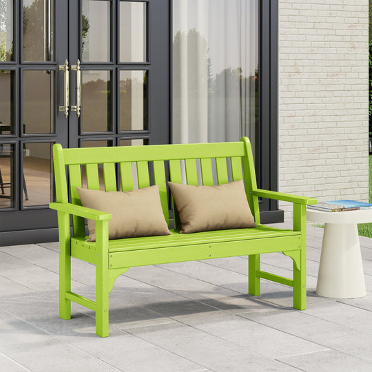 Malibu Outdoor 2-Person All-Weather HDPE Front Porch Garden Bench