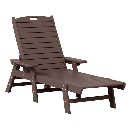 Malibu Poly Reclining Chaise Lounge Set With Table