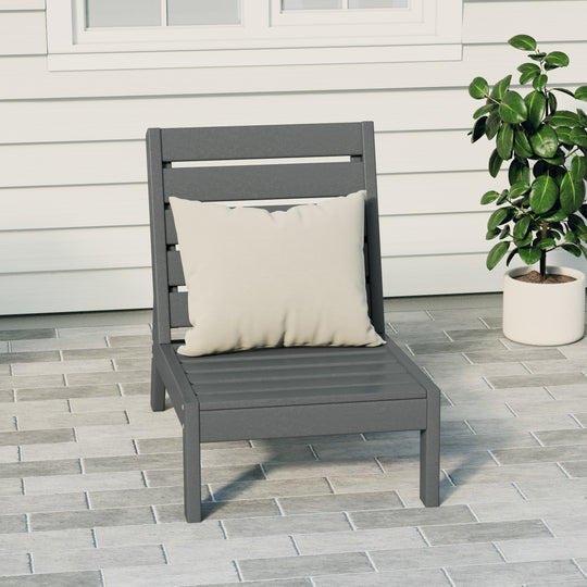 Avalon Outdoor HDPE Deep Seating Modular Armless Patio Chair