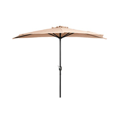 Lanai 9 ft. Aluminum Half Market Crank Lift Patio Umbrella