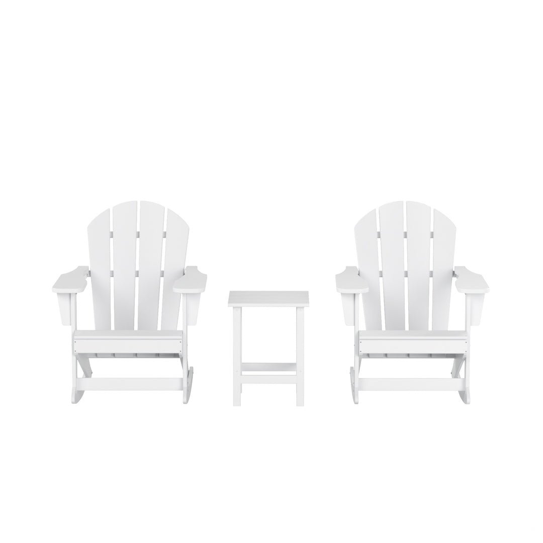 Malibu Westintrends 3-Piece set Outdoor / Patio Poly Adirondack rocking chairs with a side table ( 2 seater )