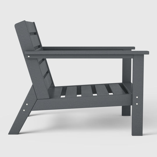 Avalon Outdoor Modern HDPE Patio Club Chair with Deep Seat Cushions