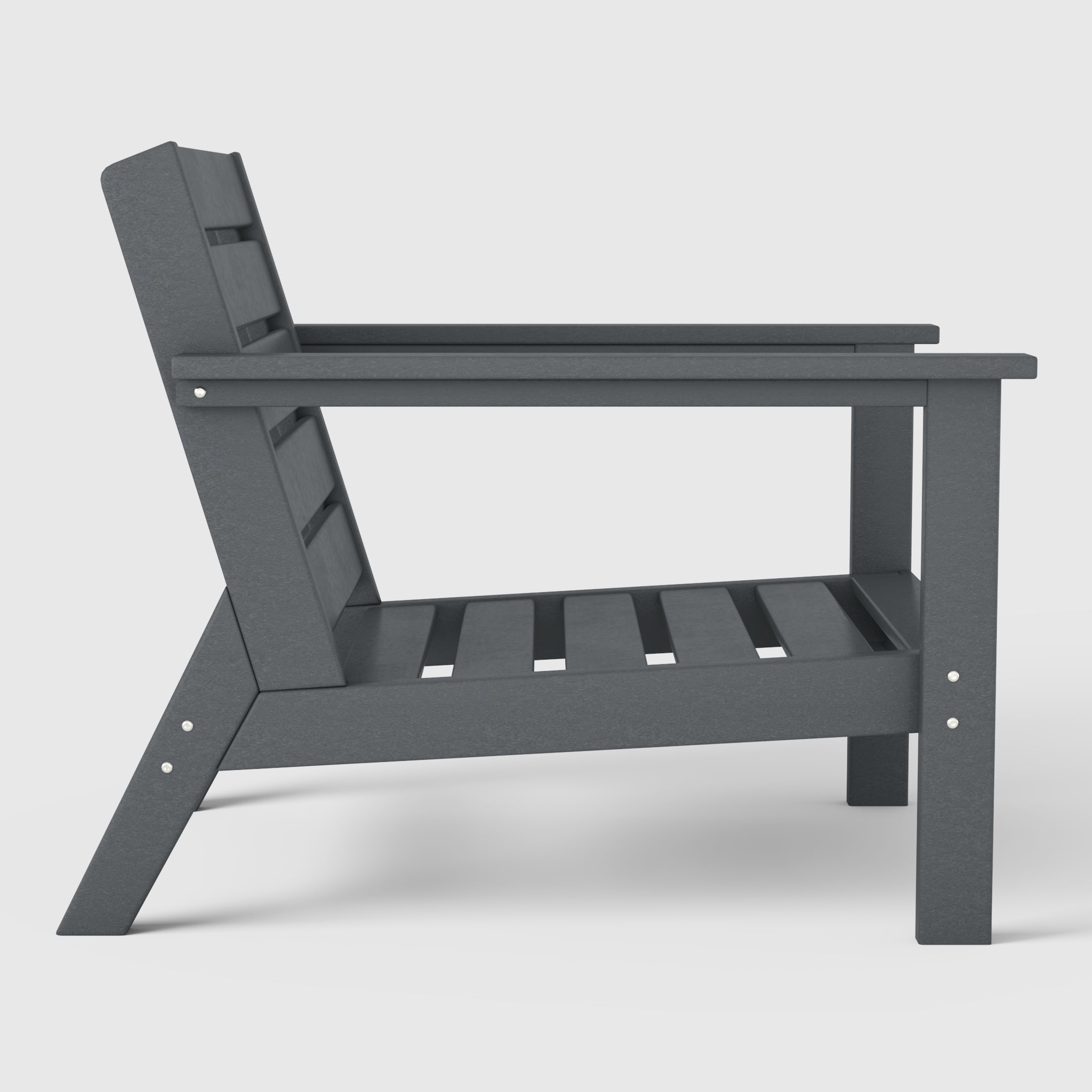 Avalon Outdoor Modern HDPE Patio Club Chair with Deep Seat Cushions