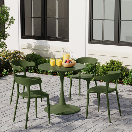 Playa Modern Stackable Resin Plastic Patio Dining Chair (Set of 4)
