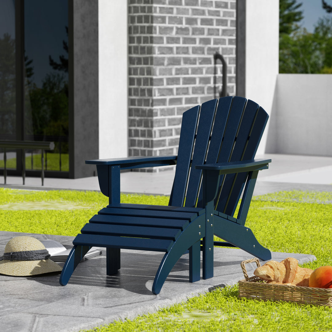 Dylan Outdoor Adirondack Chair With Ottoman 2-Piece Set