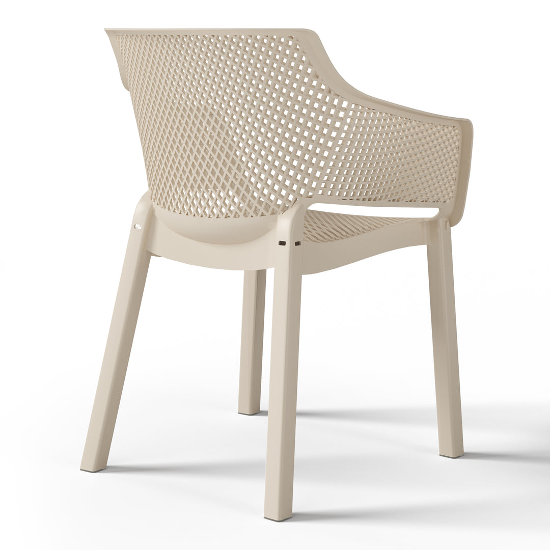 Playa Outdoor Modern Stackable Plastic Resin Patio Dining Armchair (Set of 4)