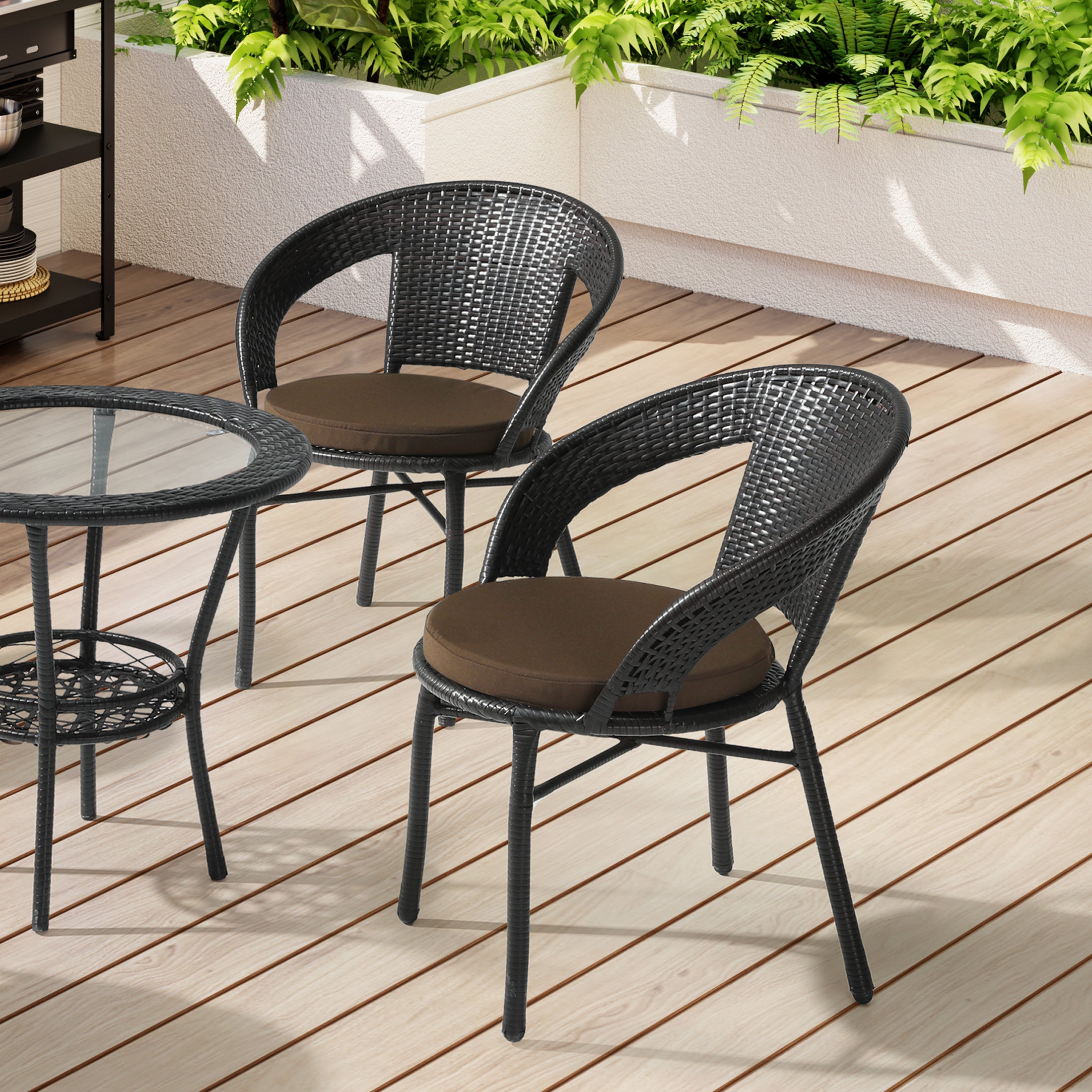Solace Outdoor Patio Kitchen Dining Chair Seat Cushions Set of 4