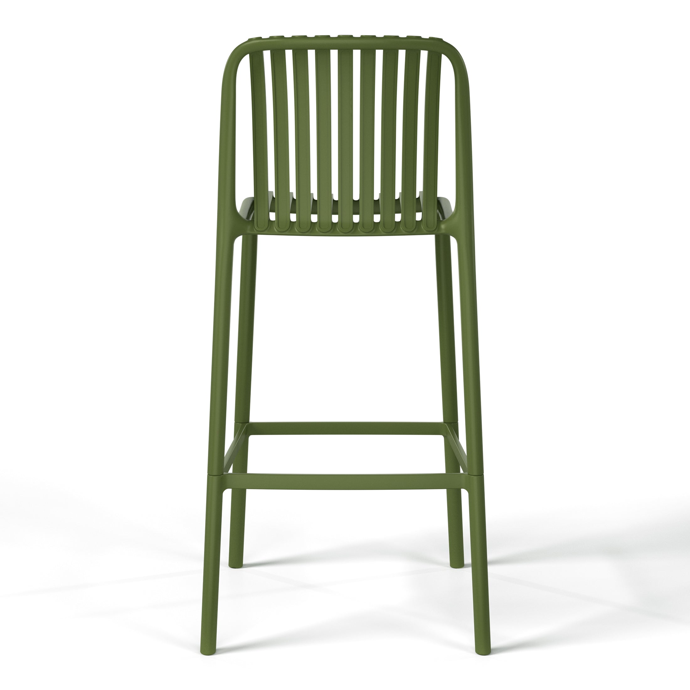Playa 29.5" Outdoor Modern Polypropylene Plastic Patio Bar Height Stools (Set of 2)