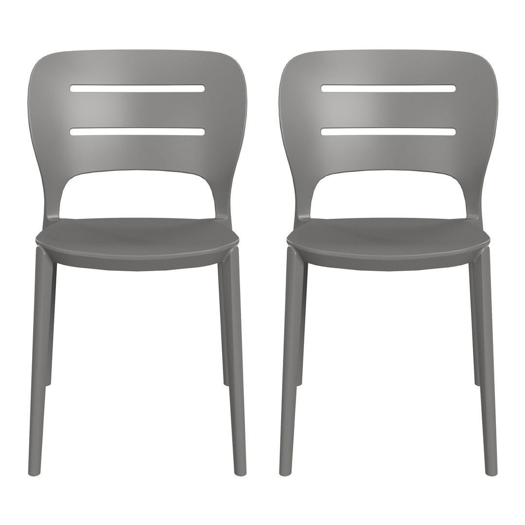 Playa Outdoor Modern Stackable Plastic Patio Dining Side Chairs (Set of 2)