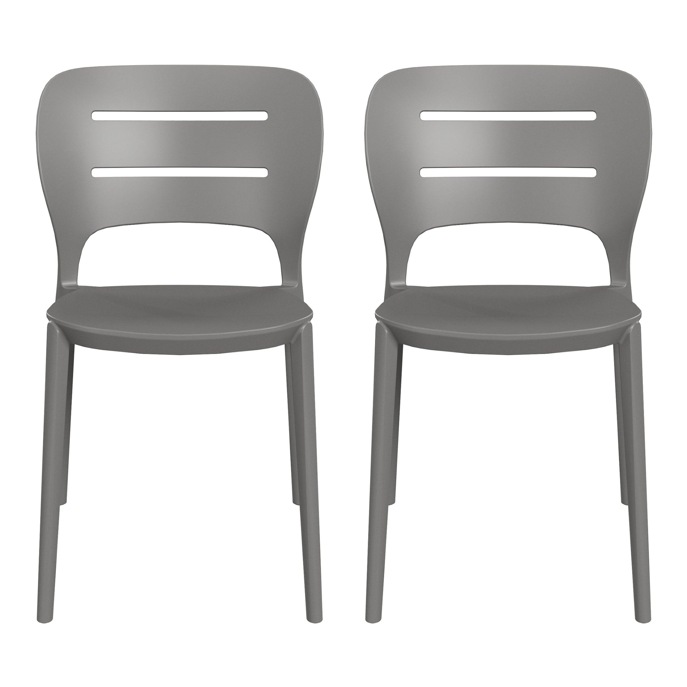Playa Outdoor Modern Stackable Plastic Patio Dining Side Chairs (Set of 2)