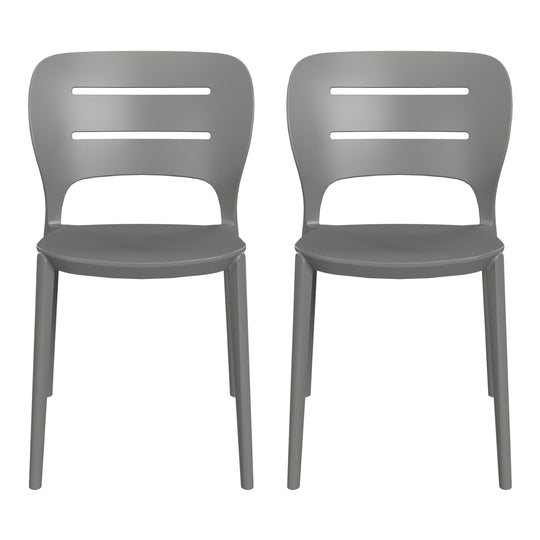 Playa Outdoor Modern Stackable Plastic Patio Dining Side Chairs (Set of 2)