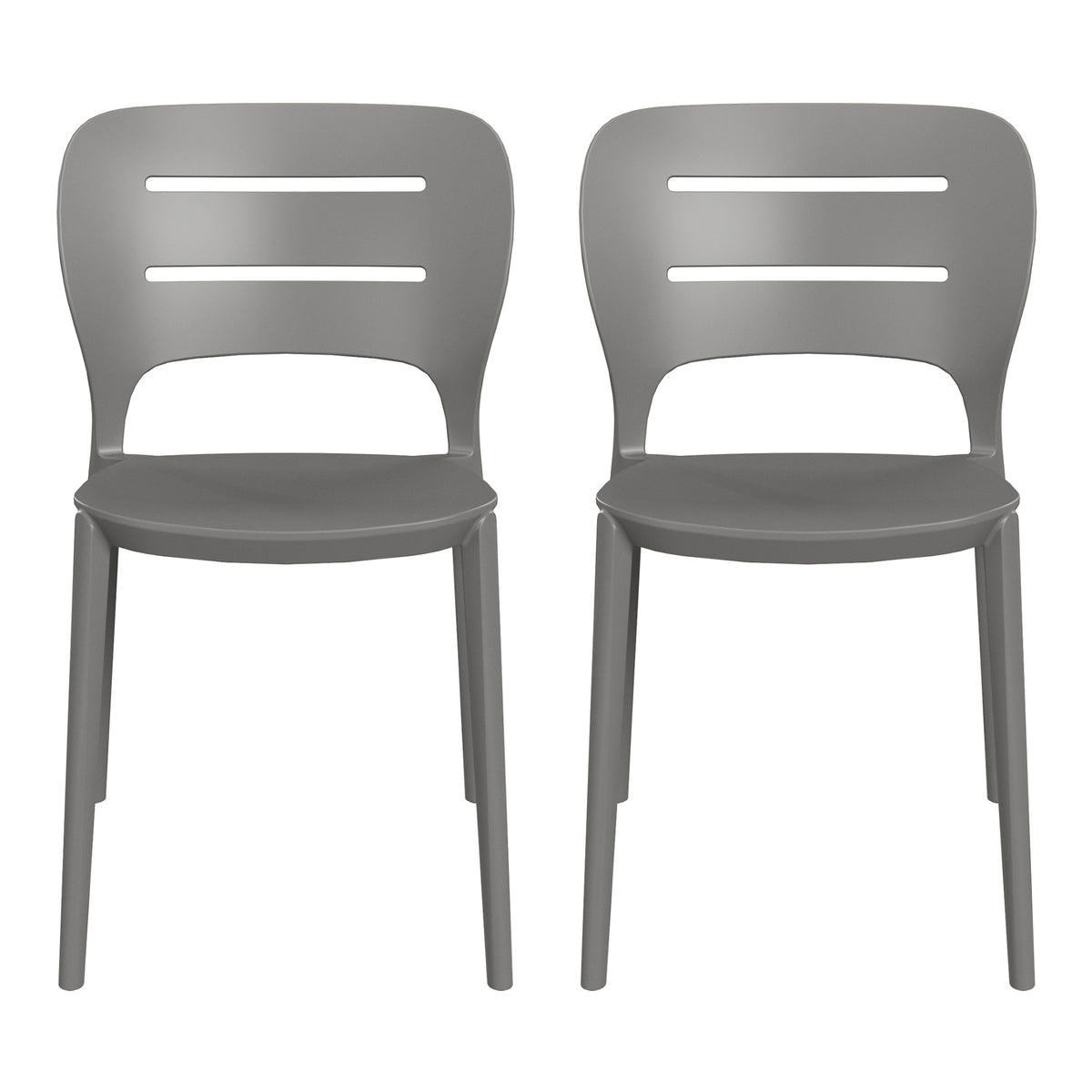 Playa Outdoor Modern Stackable Plastic Patio Dining Side Chairs (Set of 2)