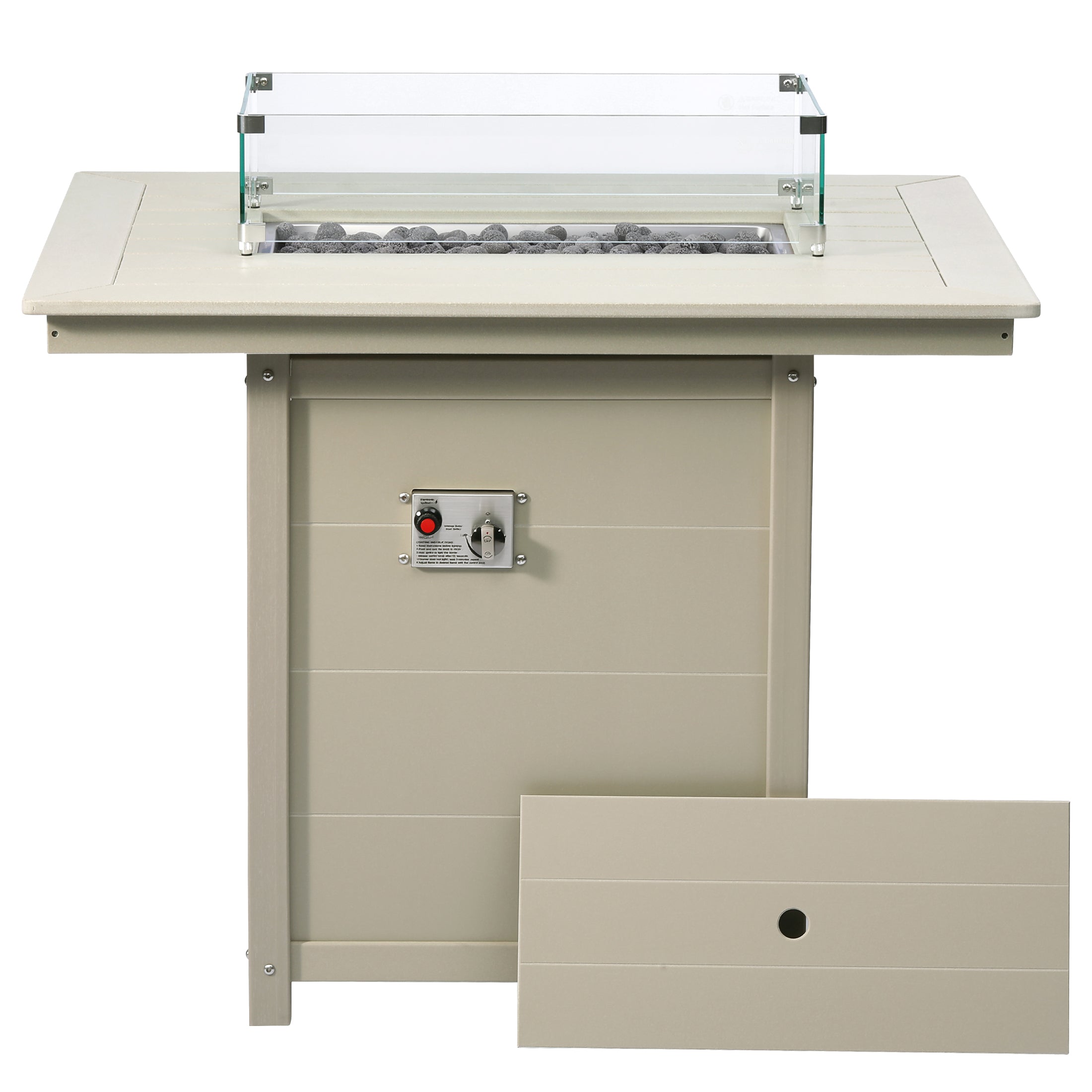 Helios 46" Modern Outdoor Patio Gas Propane Rectangle Fire Pit Table