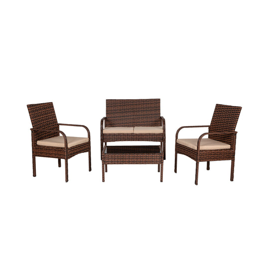 Roadhill 4-Piece Outdoor Patio Modern Conversation Set