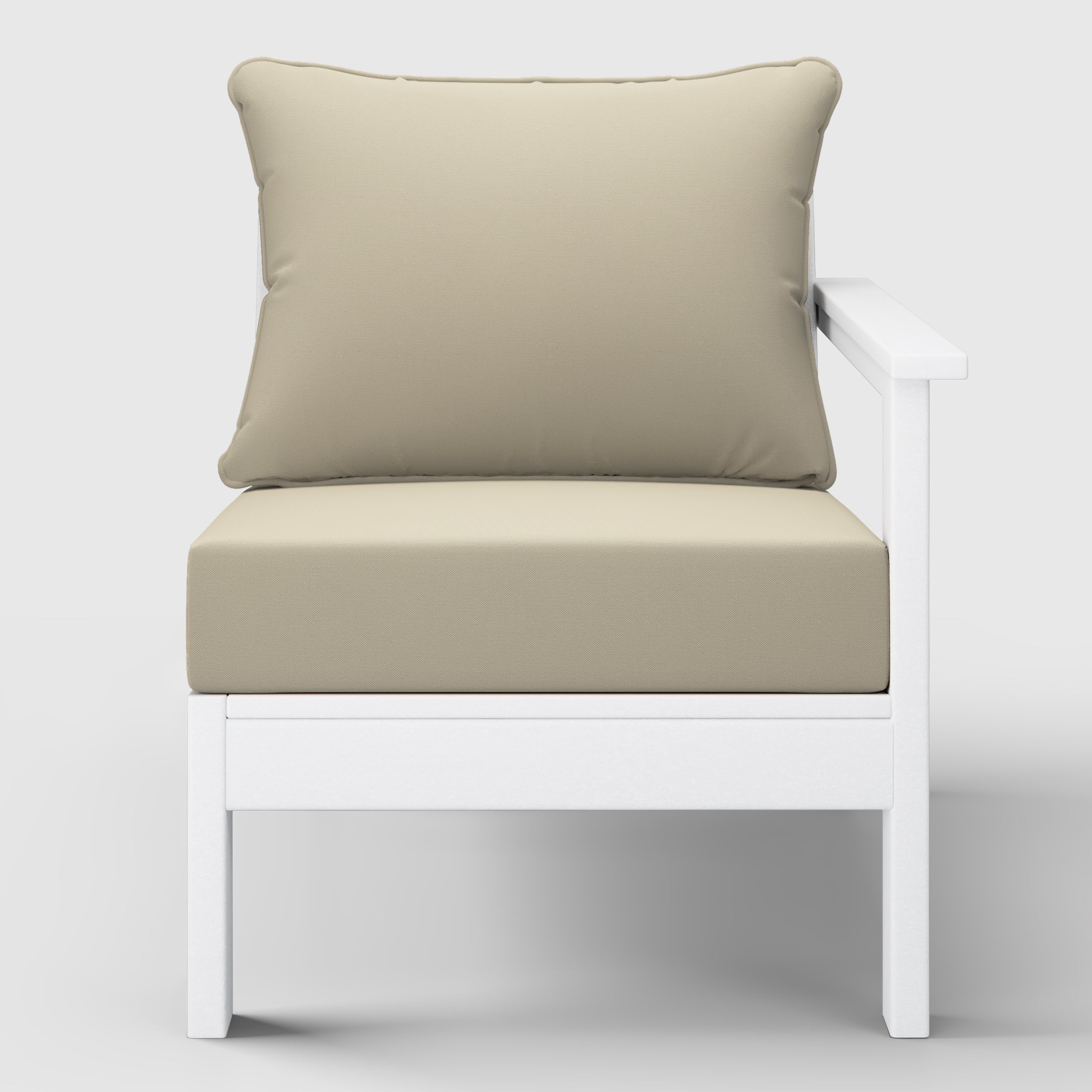 Avalon Outdoor Patio HDPE Right Arm Sectional Corner Club Chair with Patio Cushions