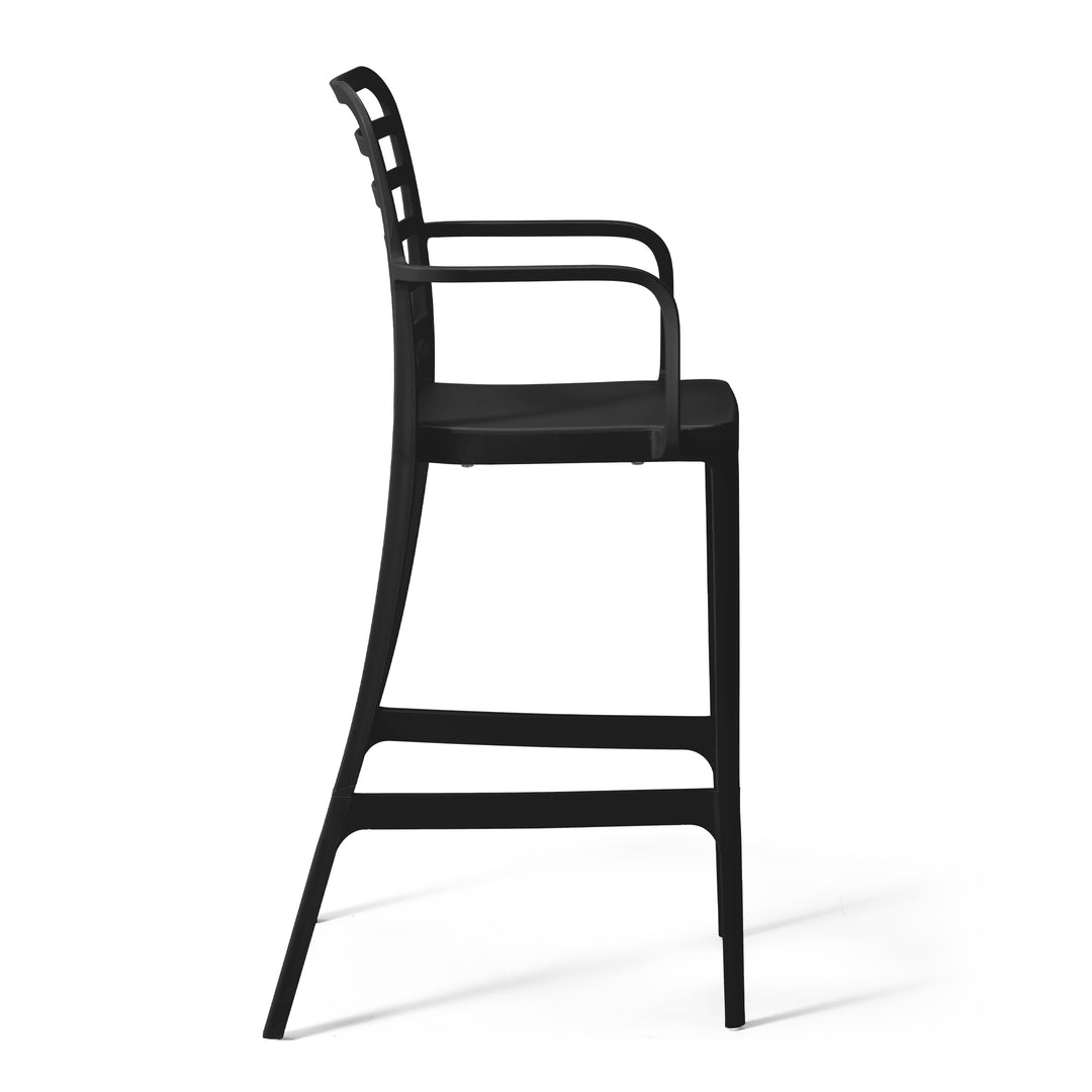 Playa 29.5" Outdoor Polypropylene Plastic Patio Bar Height Stools (Set of 2)