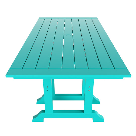 Malibu 6-Piece HDPE Outdoor Rectangle Dining Patio Table and Chairs Set