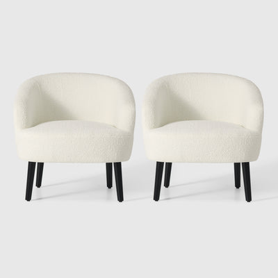 Alexandria 29" Wide Mid Century Modern Club Barrel Accent Armchair (Set of 2)