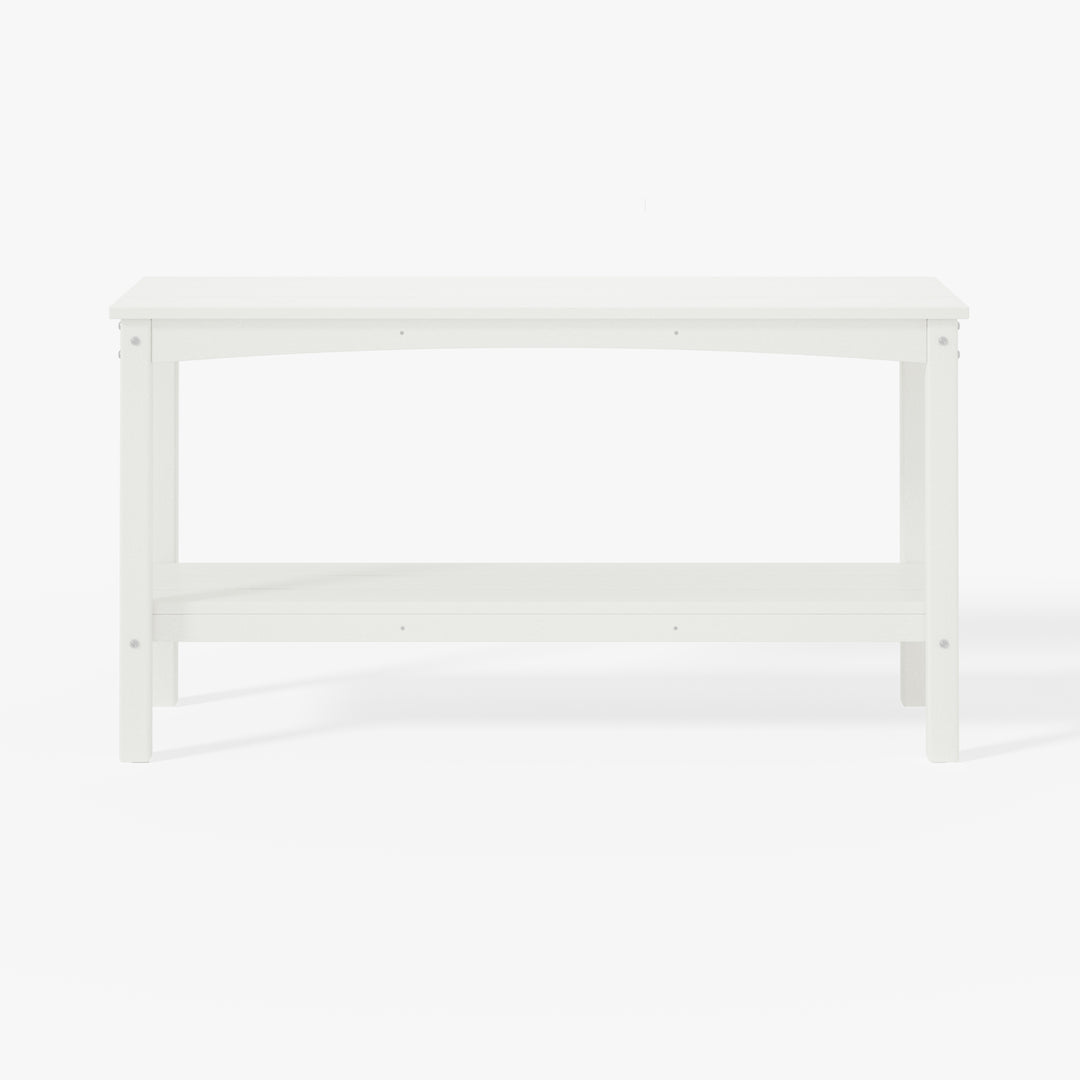 Malibu 55" Outdoor Patio HDPE Adirondack 2-Tier Shelf Console Table