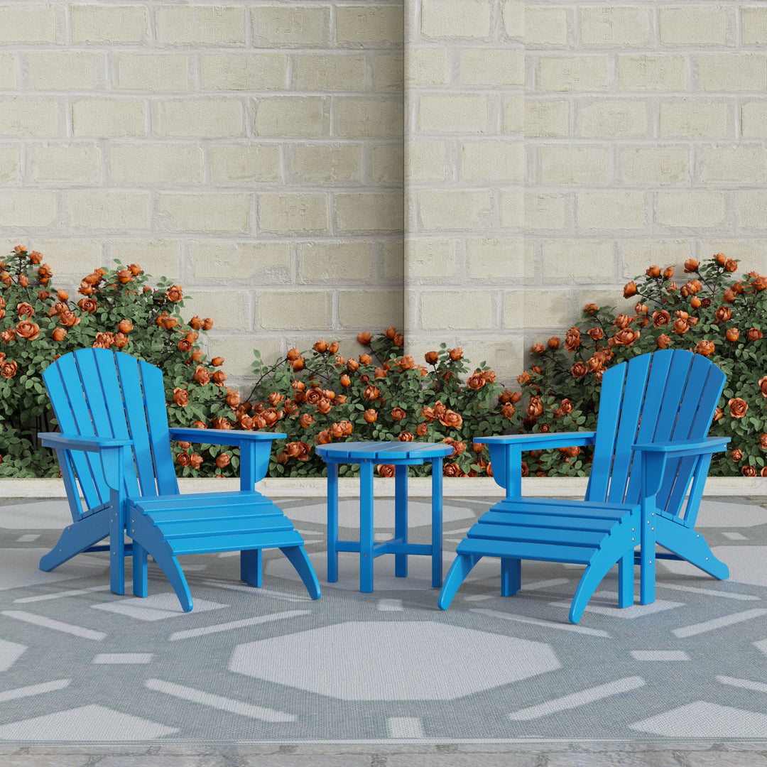 Dylan Outdoor Adirondack Chair With Ottoman And Side Table 5-Piece Set