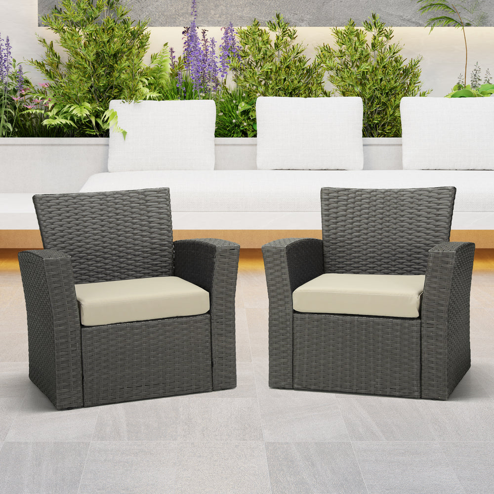 Solace Outdoor Patio Furniture Seat Chair Square Cushions Set of 2, 20" x 19"