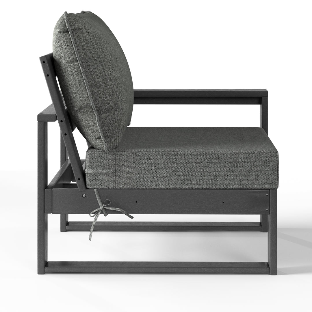 Outdoor Patio HDPE Right Arm Facing Sectional Corner Chair with Patio Cushions