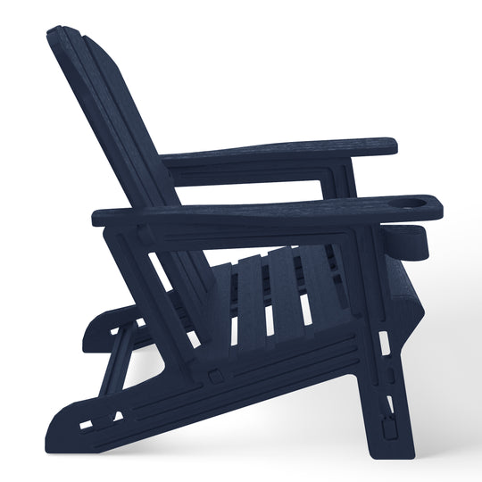 Azura 3-Piece HDPE Plastic Adirondack Patio Chairs With 18" Square Side Table Set