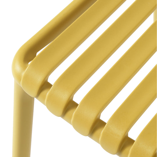 Playa 5-Piece Outdoor Metal Dining Table Set And Stackable Resin Patio Chairs