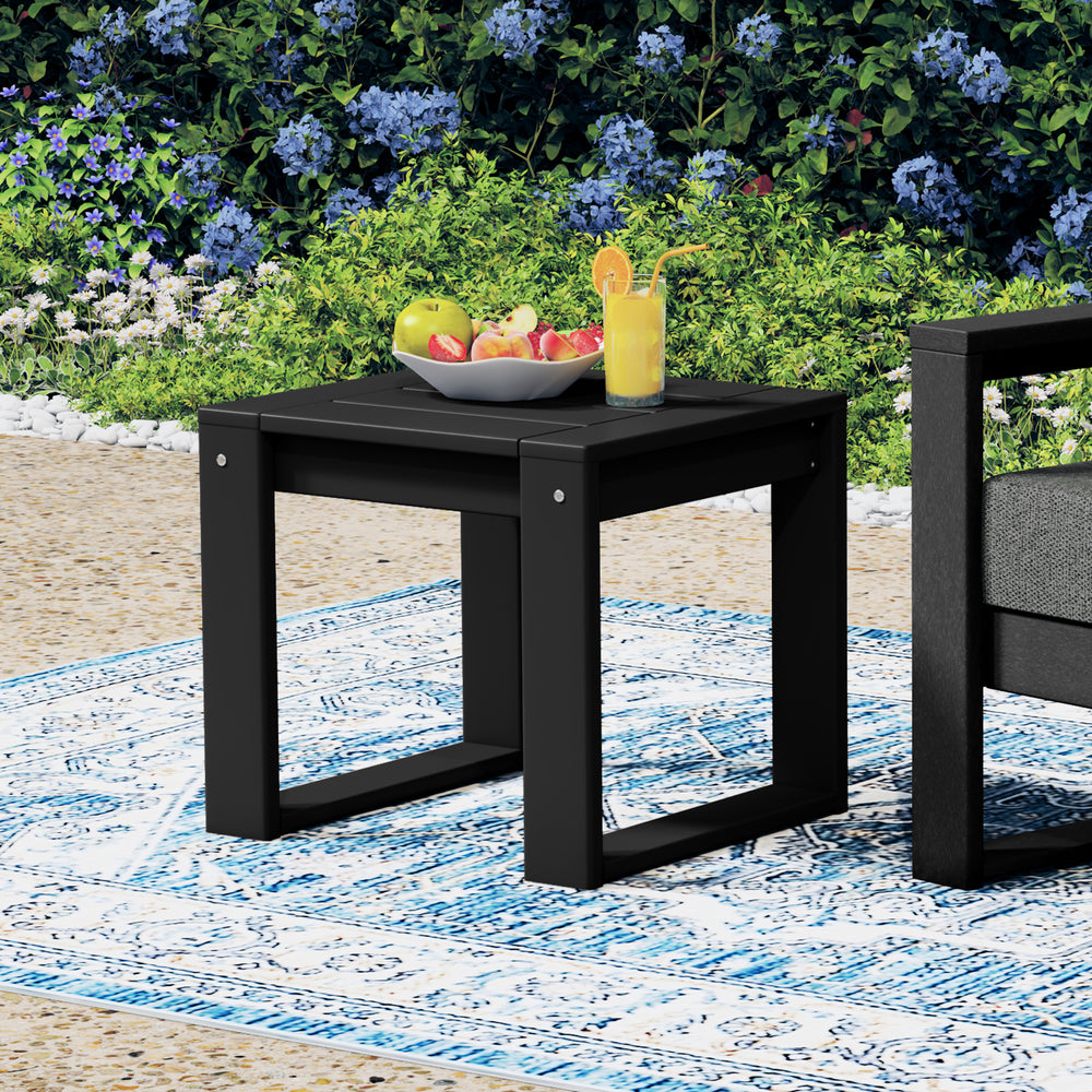 Montara Modern Outdoor HDPE Rectangle Patio Side Table