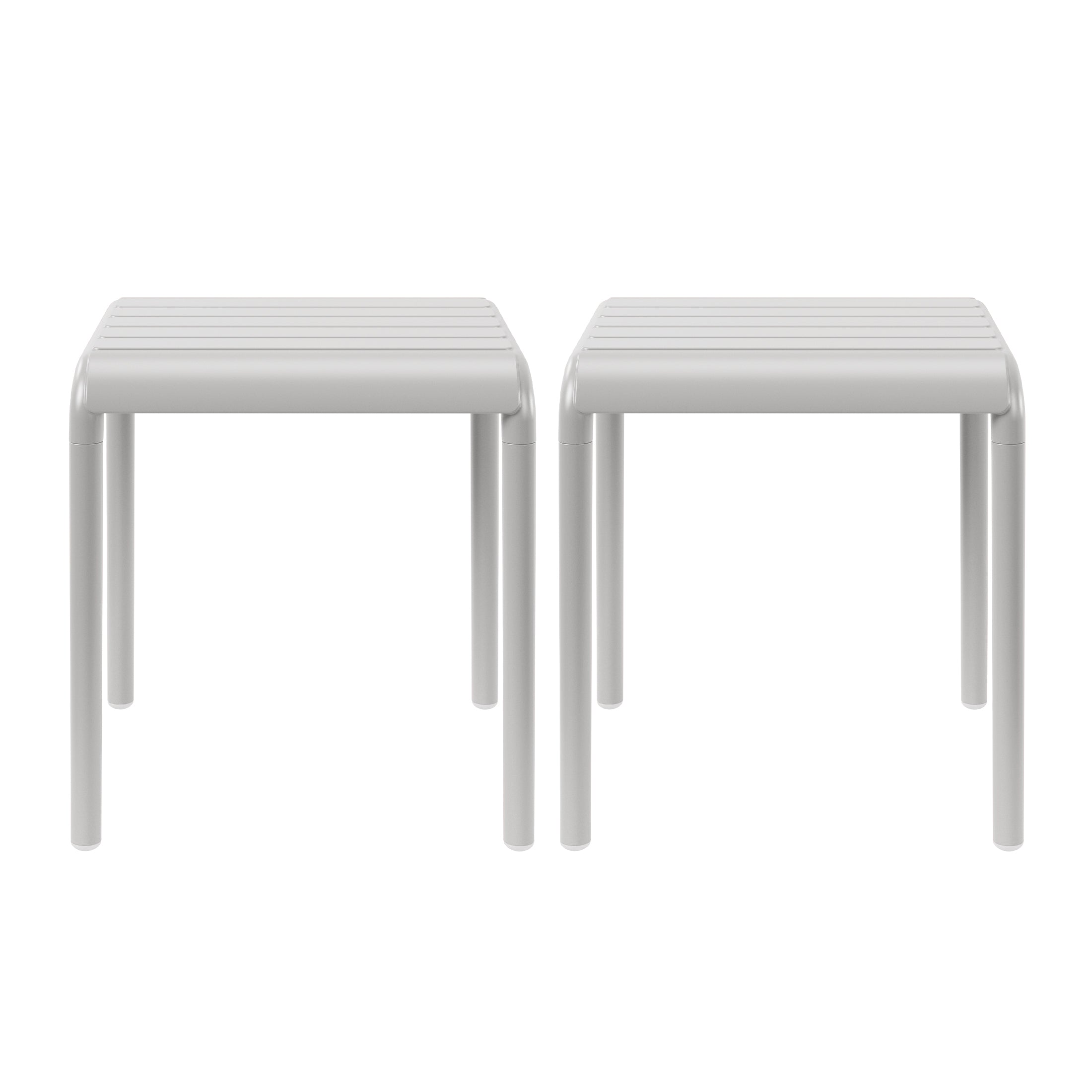 Playa Plastic Modern Outdoor Patio Accent Side Tables (Set of 2)