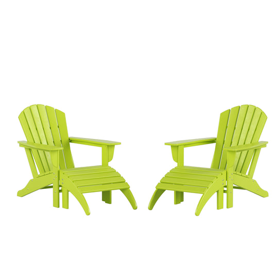 Dylan Outdoor Adirondack Chair With Ottoman 4-Piece Set