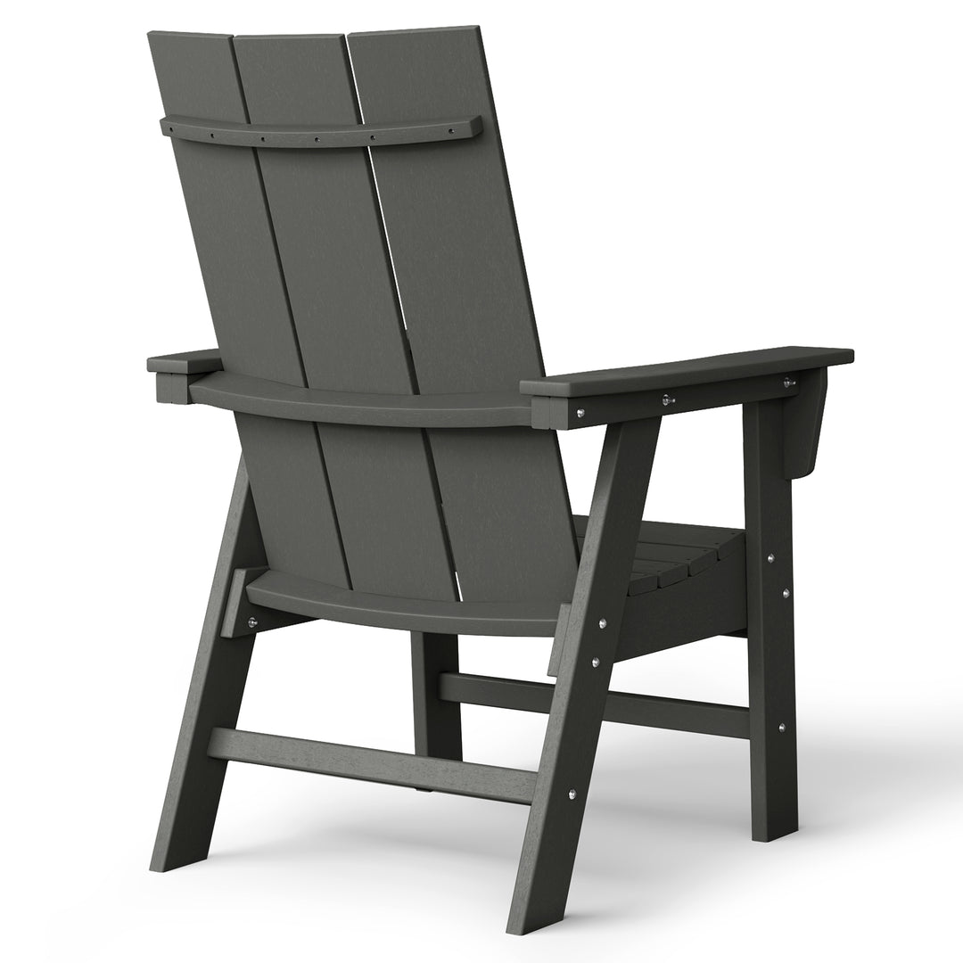 Ashore Outdoor Patio HDPE Plastic Modern Adirondack Dining Chair