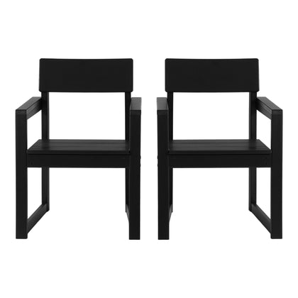 Paloma Modern HDPE Outdoor Patio Dining Arm Chairs (Set of 2)