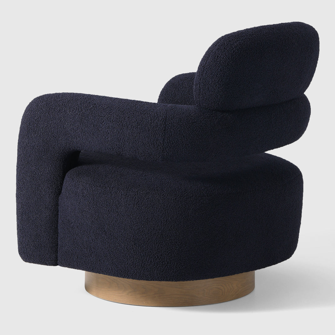Alexandria Mid-Century Modern Sherpa Swivel Barrel Accent Chair