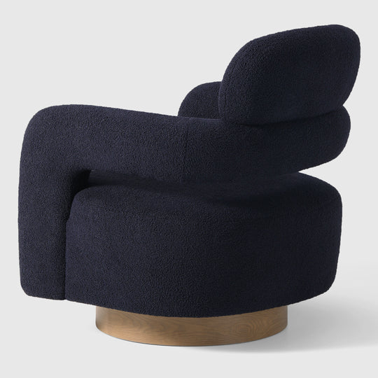Alexandria Mid-Century Modern Sherpa Swivel Barrel Accent Chair