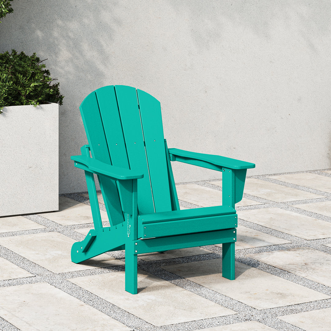 Malibu HDPE Outdoor Patio Folding Poly Adirondack Chair