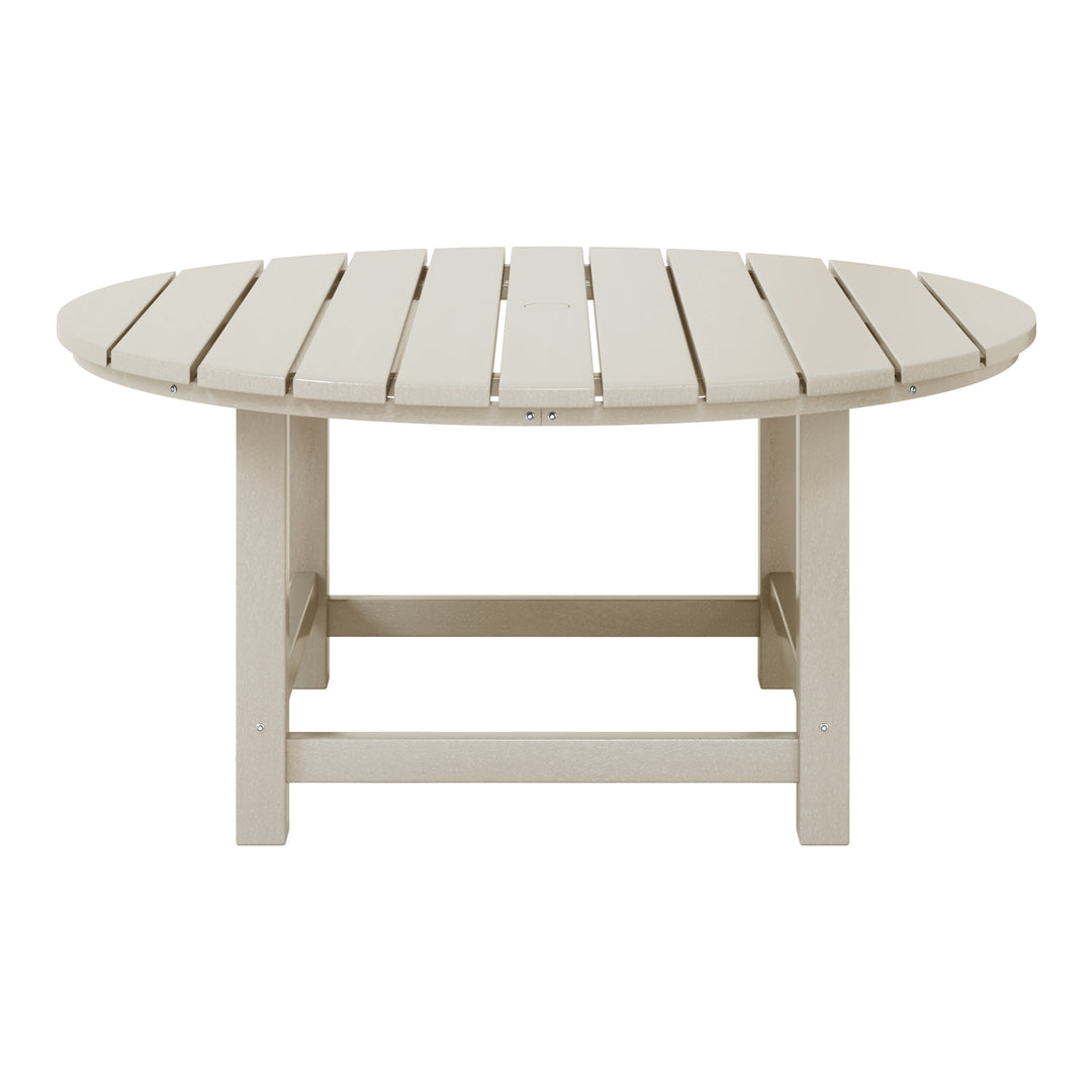 Malibu Low Outdoor HDPE Round Patio Coffee Table