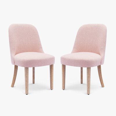 Genevieve Mid-Century Modern Upholstered Boucle Dining Chair (Set of 2)